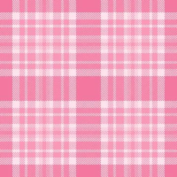 Soft pink plaid pattern. Pixelated texture offers a nostalgic, digital feel.  Stock Illustration