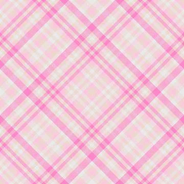Soft pink plaid pattern, seamless and diagonal. Versatile for textiles, backg Stock Illustration