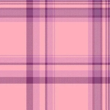Soft pink tartan pattern. A pixelated, textured textile design thats both ret Illustrazione stock