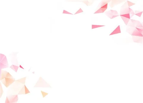 Soft Pink Triangles Scatter Abstract Low Poly Polygonal Background Vector Stock Illustration