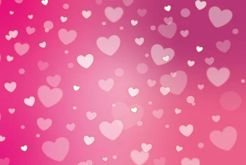 Soft Pink Valentine's Day Background with Floating Hearts Stock Illustration