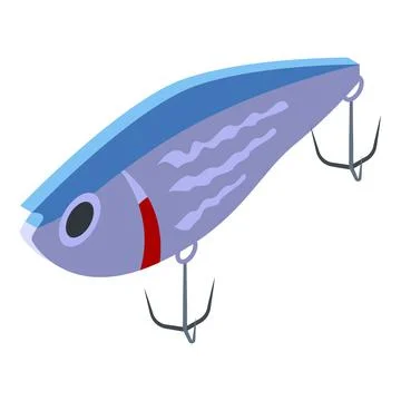 Soft plastic lure icon, isometric style Illustrazione stock
