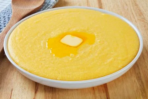 Soft polenta Stock Photos