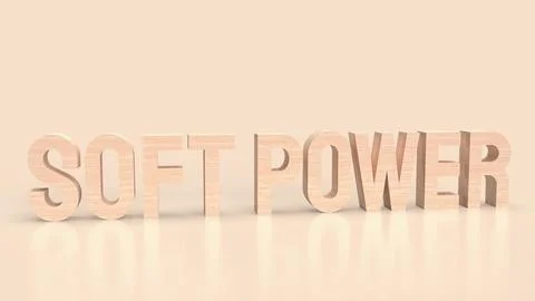 The soft power text for ntity to influence others concept 3d rendering Stock Illustration