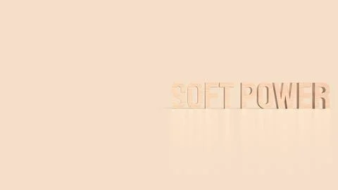 The soft power text for ntity to influence others concept 3d rendering Stock Illustration