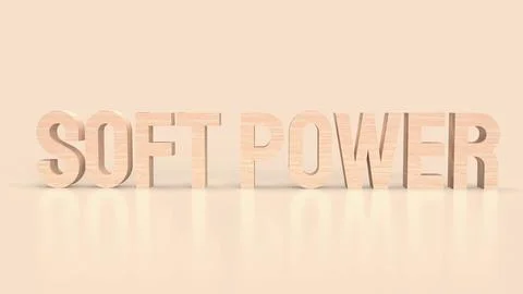 The soft power text for ntity to influence others concept 3d rendering Stock Photos
