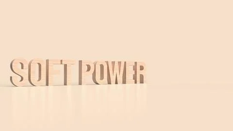 The soft power text for ntity to influence others concept 3d rendering Stock Photos