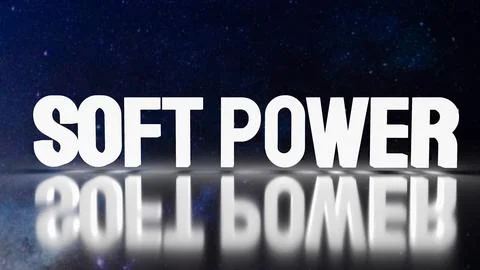The soft power text for ntity to influence others concept 3d rendering Stock Photos