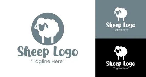 Soft Professional Sheep Logo in Minimal Outline Style for Modern Use Stock-Illustration