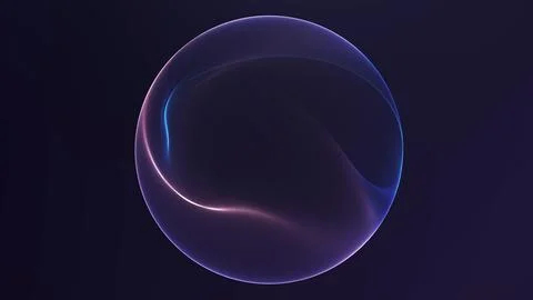 Soft purple glass sphere with blue highlights on a dark futuristic backgrou.. Stock Illustration