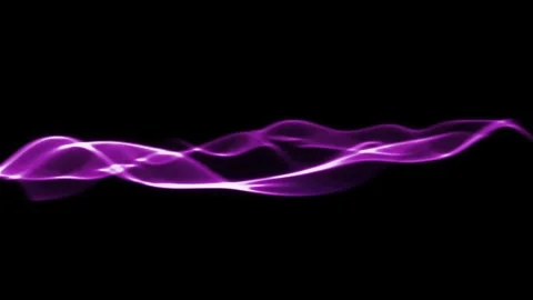 Soft purple glowing light wave motion on black background, smooth abstract fluid Vidéo 333699973