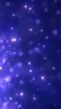 Soft purple glowing particles floating in dark space, abstract atmospheric .. Stock Illustration