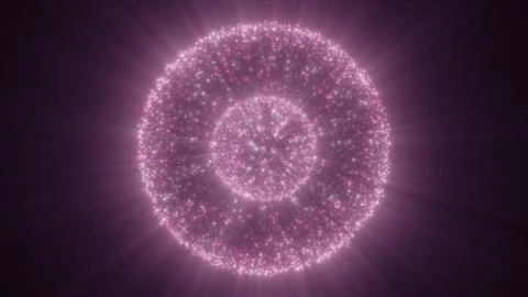 A soft purple glowing sphere with light rays emanating outward, surrounded by 스톡 일러스트
