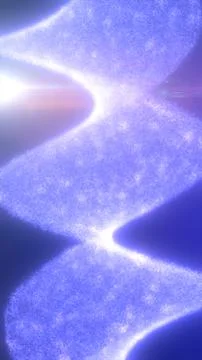 Soft purple particle streams forming an abstract flowing wave with bright l.. イラスト素材