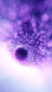 Soft purple particle vortex with glowing dots and bokeh blur, creating an a.. Stock Illustration