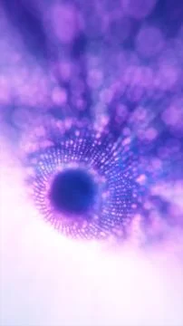 Soft purple particle vortex with glowing dots and bokeh blur, creating an a.. Stock Illustration