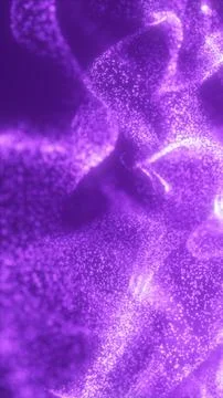 Soft purple particle wave field with flowing motion, representing digital e.. Illustrazione stock