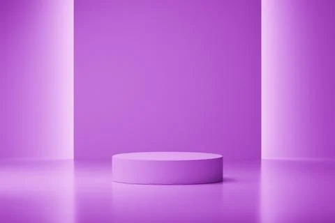 Soft purple studio background with cylindrical podium. Stock Illustration