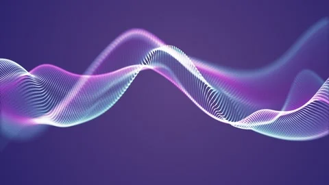 Soft purple waves. Abstract glowing digital waves on dark blue background w.. Video stock 317438644