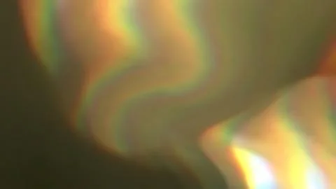 Soft rainbow light leaks and prismatic refractions on dark background Stock Illustration