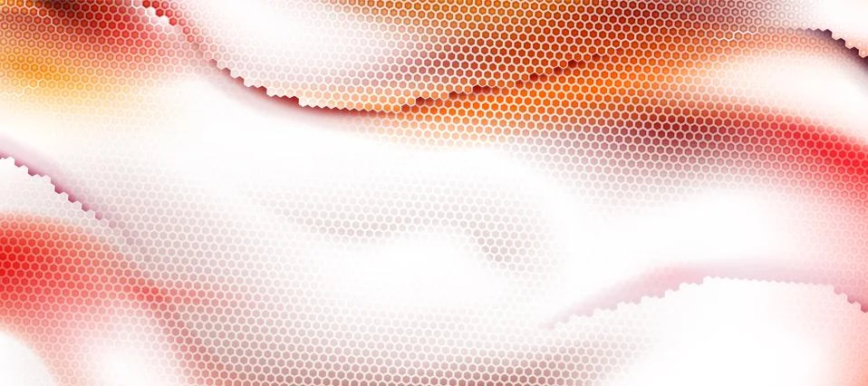 Soft red and white abstract background textured by hexagons, futuristic tech. Stock Illustration
