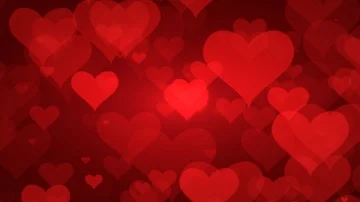 Soft Red Background With Hearts. Valentines Day Concept Stock Footage