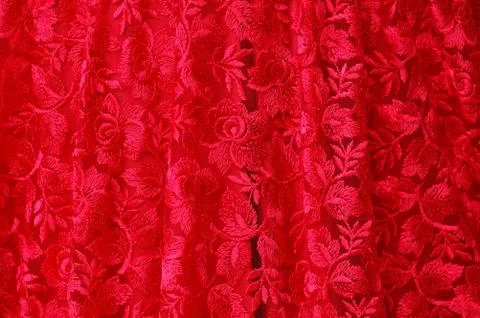 Soft red fabric Stock Photos