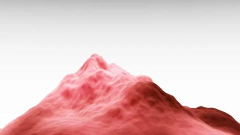 Soft red gradient mountain range on clean white background. Stock Illustration