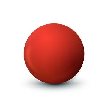 Soft red sphere with a touch of coral and fiery orange tones. Ball isolated Stock Illustration