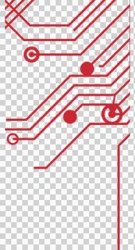 Soft red technology circuit pattern isolated PNG with transparent background Stock Photos