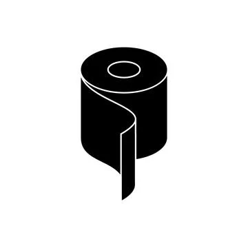 Soft roll black icon. Kitchen towel roll. Vector illustration Stock Illustration