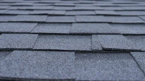 Soft Roof Texture. Flexible Shingles Close-Up Stock Footage