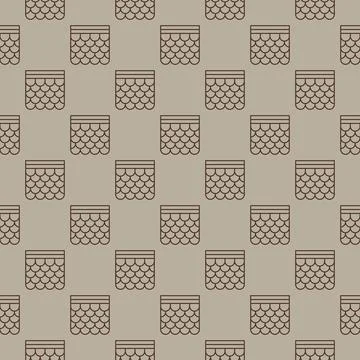 Soft Roof vector concept line seamless pattern Stockillustratie