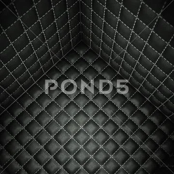 Soft room concept: black stitched leather space Stock Illustration