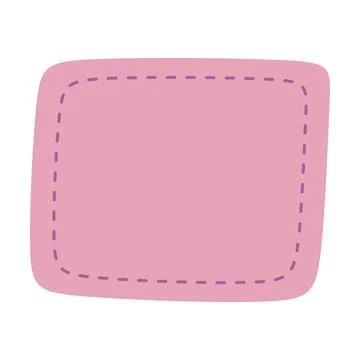 Soft rounded rectangle note box vector illustration with stitched border fo.. Stock Illustration