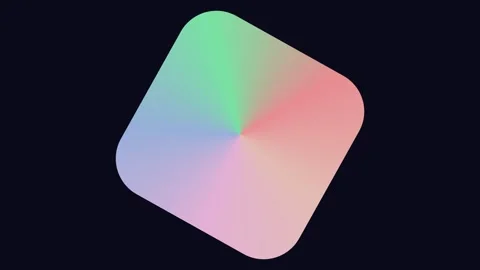 A soft rounded square featuring a vibrant and smooth radial color gradient Video stock 335117522