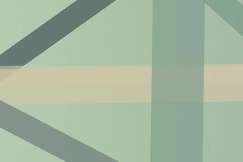 Soft sage planes, translucent rectangles, and dark diagonal bars form a qui.. Illustrazione stock