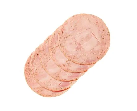 Soft sausage slices Stock Photos