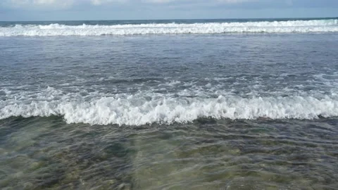 Soft sea water waves on the sandy beach. Stock Footage 221138550