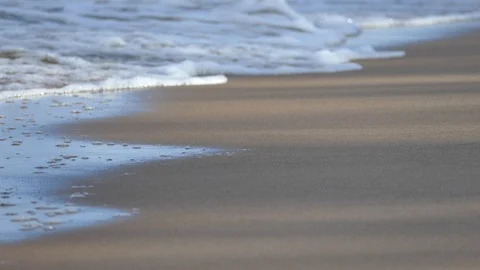 Soft Sea wave on the sandy beach Video stock 95740267