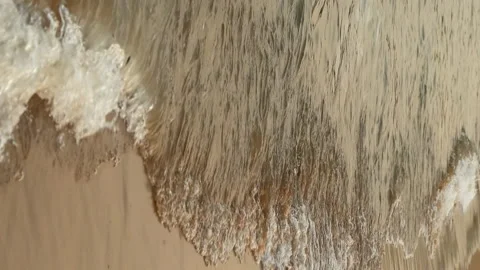 Soft sea waves rushing at the sunset Stock Footage 91161383