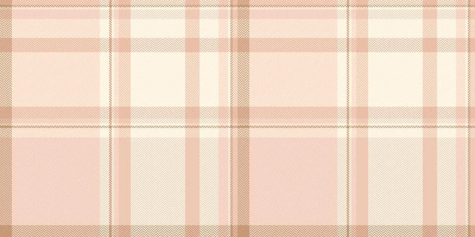 A soft, seamless herringbone plaid pattern in warm beige and cream tones. Thi Stock Illustration