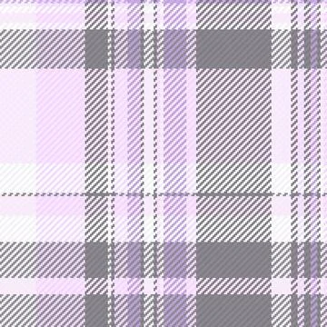 A soft, seamless plaid pattern featuring gentle lavender and muted grey tones Stock Illustration