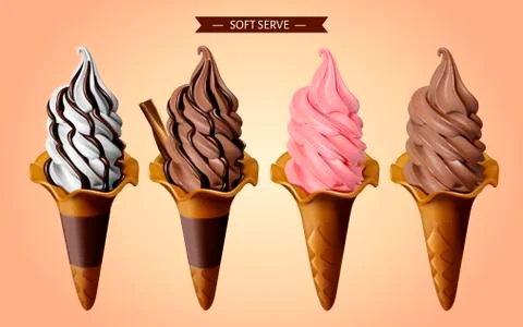 Soft serve elements 库存插图