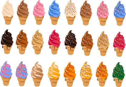 Soft serve ice cream Stock Illustration