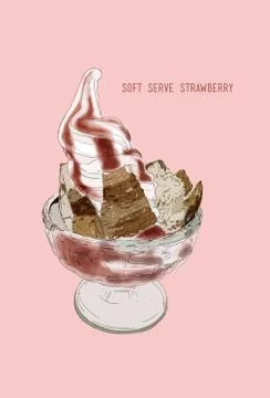 Soft serve ice-cream vector. Stock Illustration