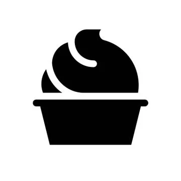 Soft serve vector illustration, Sweets solid style icon イラスト素材