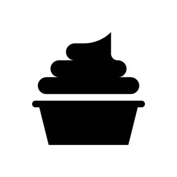 Soft serve vector illustration, Sweets solid style icon イラスト素材