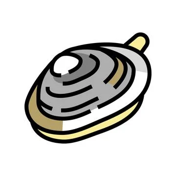 Soft-shell clam color icon vector illustration Stock Illustration