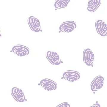 Soft-shell clam glyph seamless pattern 库存插图